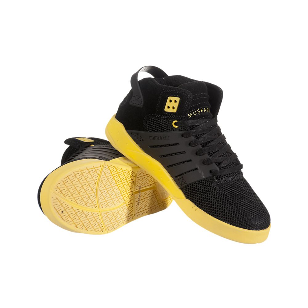 Chaussures de Skate Supra SkyTop III Noir Black Mesh Homme | KYU-59682077